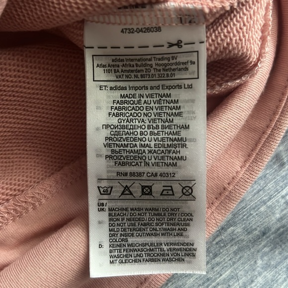 NWOT - XS Dusty pink long sleeve adidas sweatshirt - Picture 3 of 3